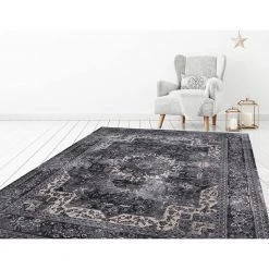 Angora Anthracite 8 ft. x 10 ft. Medallion Area Rug by Home Decorators Collection -Home Decorators Store anthracite home decorators collection area rugs 27337 77 1000