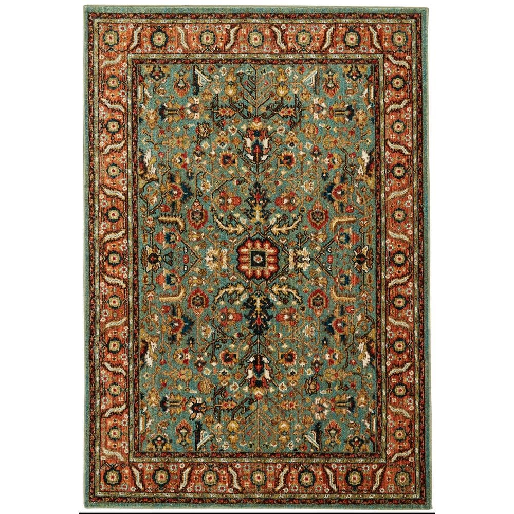 Mariah Aquamarine 5 ft. x 7 ft. Floral Area Rug by Home Decorators Collection 1 Mariah Aquamarine 5 ft. x 7 ft. Floral Area Rug by Home Decorators Collection