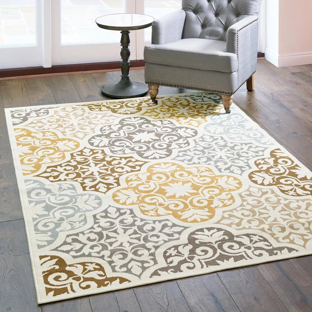 Sumba Beige 4 ft. x 6 ft. Indoor/Outdoor Area Rug by Home Decorators Collection 2 Sumba Beige 4 ft. x 6 ft. Indoor/Outdoor Area Rug by Home Decorators Collection - Image 2