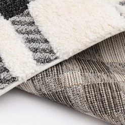 Shag Black and White 5 ft. x 7 ft. Menswear Polypropylene Area Rug by Home Decorators Collection -Home Decorators Store black white home decorators collection area rugs 5650 290 51hdb 1d 1000