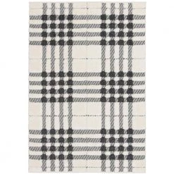 Shag Black and White 5 ft. x 7 ft. Menswear Polypropylene Area Rug by Home Decorators Collection