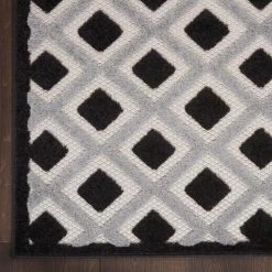 Aloha Black White 10 ft.x 13 ft. Geometric Contemporary Indoor/Outdoor Area Rug by Home Decorators Collection -Home Decorators Store black white home decorators collection area rugs 829535 1d 1000