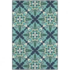 Bayview Blue/Aqua 5 ft 3 in x 7 ft 6 in Outdoor Area Rug by Home Decorators Collection