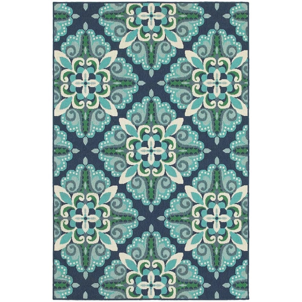 Bayview Blue/Aqua 5 ft 3 in x 7 ft 6 in Outdoor Area Rug by Home Decorators Collection 1 Bayview Blue/Aqua 5 ft 3 in x 7 ft 6 in Outdoor Area Rug by Home Decorators Collection