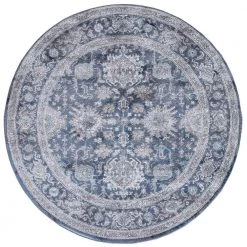 Dahliya Blue 5 ft. Round Area Rug by Home Decorators Collection