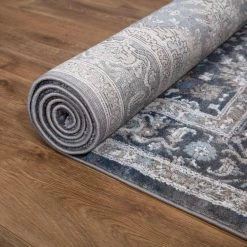 Dahliya Blue 5 ft. Round Area Rug by Home Decorators Collection -Home Decorators Store blue home decorators collection area rugs 82660 fa 1000