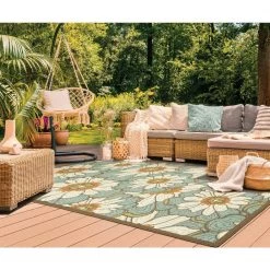 Jubilee Blue White 7 ft. x 10 ft. Indoor/Outdoor Area Rug by Home Decorators Collection -Home Decorators Store blue home decorators collection outdoor rugs 0564230310 31 1000