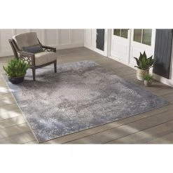 Aurora Blue 8 ft. x 10 ft. Indoor/Outdoor Area Rug by Home Decorators Collection -Home Decorators Store blue home decorators collection outdoor rugs 79337 77 1000