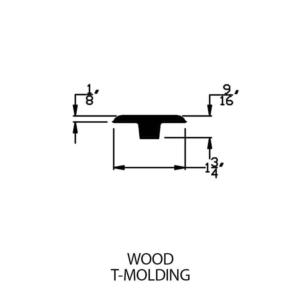Chamois Mahogany 3/8 in. Thick x 1-3/4 in. Wide x 94 in. Length Hardwood T-Molding by Zamma 2 Chamois Mahogany 3/8 in. Thick x 1-3/4 in. Wide x 94 in. Length Hardwood T-Molding by Zamma - Image 2