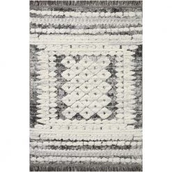 Jerome CHARCOAL / IVORY 3 ft. 11 in. x 5 ft. 7 in. Abstract Polypropylene/Polyester Area Rug by Home Decorators Collection