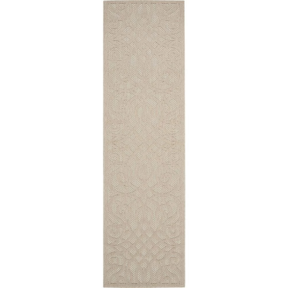 Palamos Cream 2 ft. x 8 ft. Geometric Contemporary Indoor/Outdoor Runner Rug by Home Decorators Collection 1 Palamos Cream 2 ft. x 8 ft. Geometric Contemporary Indoor/Outdoor Runner Rug by Home Decorators Collection