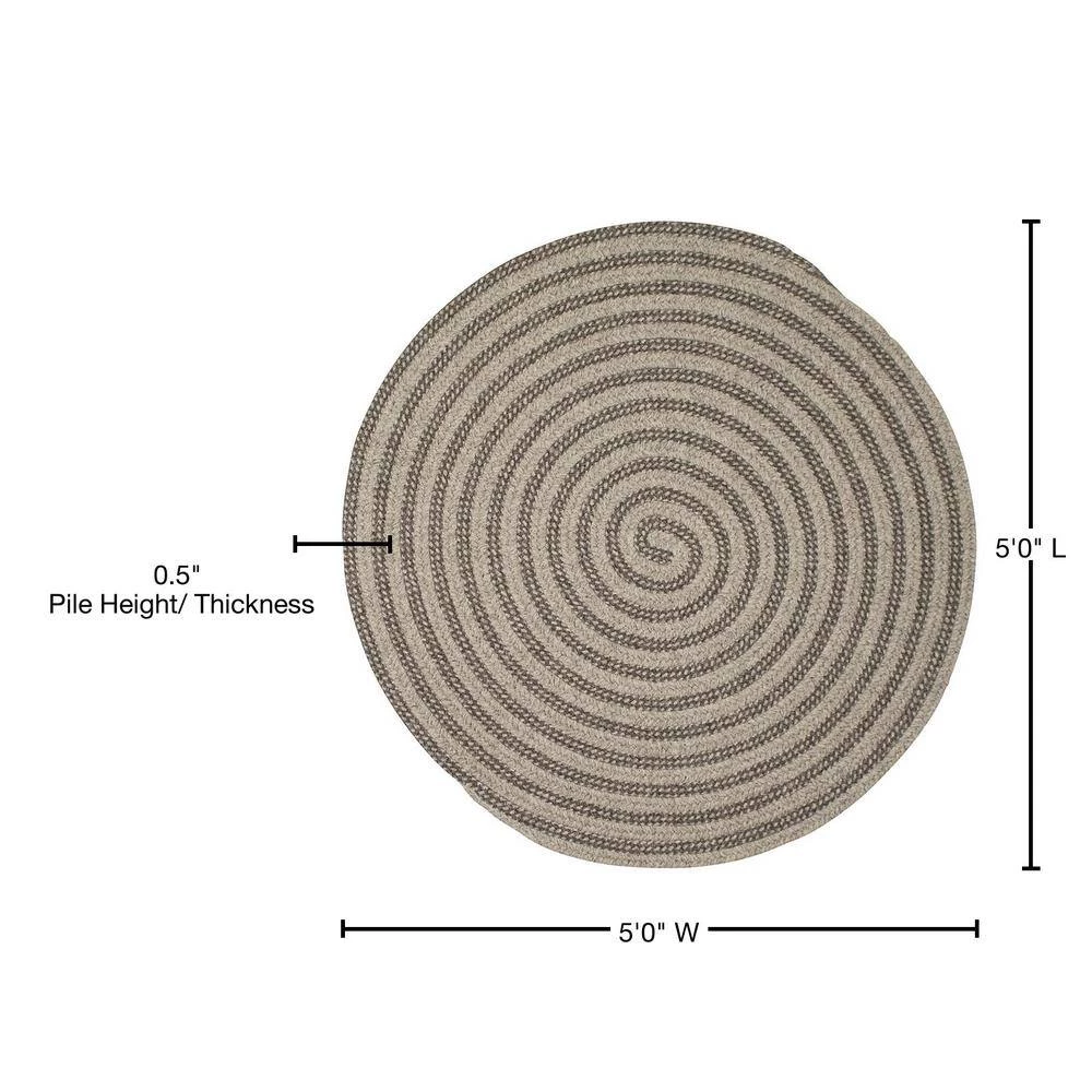 Charmed Dark Gray 5 ft. x 5 ft. Round Braided Area Rug by Home Decorators Collection 3 Charmed Dark Gray 5 ft. x 5 ft. Round Braided Area Rug by Home Decorators Collection - Image 3