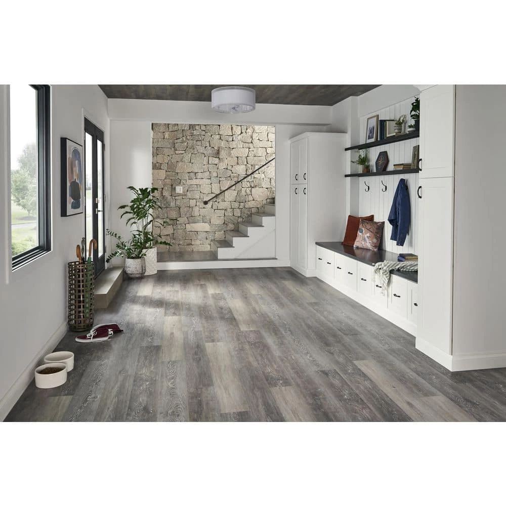 Woodland Dove Oak 7 in. x 48 in. Rigid Core Luxury Vinyl Plank Flooring (23.8 sq. ft. / case) by Home Decorators Collection 2 Woodland Dove Oak 7 in. x 48 in. Rigid Core Luxury Vinyl Plank Flooring (23.8 sq. ft. / case) by Home Decorators Collection - Image 2