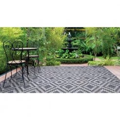 Samba Square Gray 8 ft. x 10 ft. Indoor/Outdoor Area Rug by Home Decorators Collection -Home Decorators Store gray home decorators collection outdoor rugs 32467 1f 1000