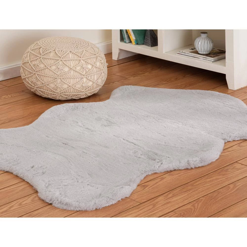 Piper Grey 3 ft. x 5 ft. Sheepskin Solid Polyester Area Rug by Home Decorators Collection 2 Piper Grey 3 ft. x 5 ft. Sheepskin Solid Polyester Area Rug by Home Decorators Collection - Image 2