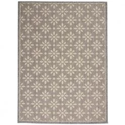 Palamos Grey 5 ft. x 7 ft. Geometric Contemporary Indoor/Outdoor Area Rug by Home Decorators Collection