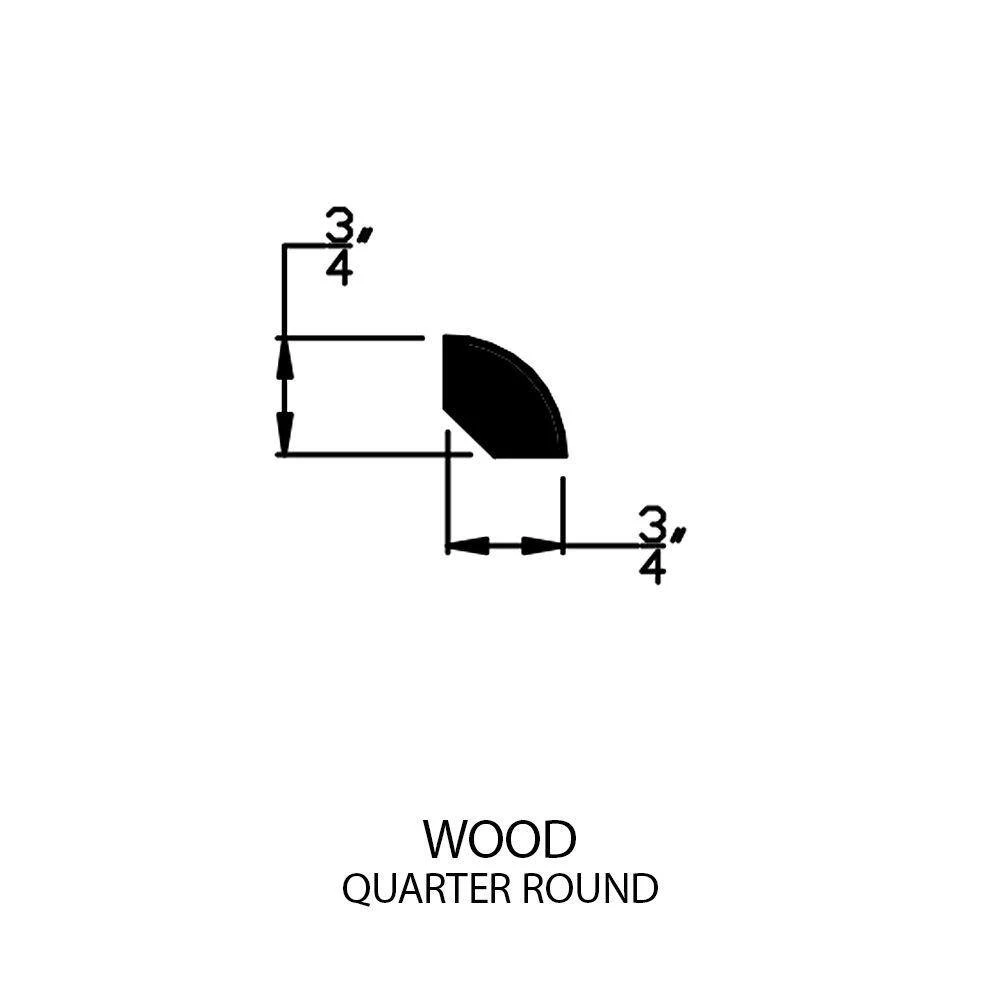 Hickory Grey/Brisbane Hickory 3/4 in. Thick x 3/4 in. Wide x 94 in. Length Hardwood Quarter Round Molding by Zamma 2 Hickory Grey/Brisbane Hickory 3/4 in. Thick x 3/4 in. Wide x 94 in. Length Hardwood Quarter Round Molding by Zamma - Image 2