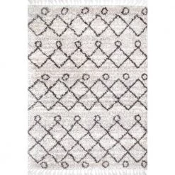 Transitional Kristi Shag Ivory 10 ft. x 14 ft. Indoor Area Rug by Home Decorators Collection