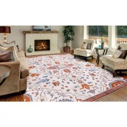 Talya Ivory/Red 8 ft. x 10 ft. Medallion Area Rug by Home Decorators Collection -Home Decorators Store ivory red home decorators collection area rugs 54027 c3 1000