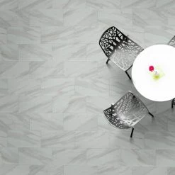 Kolasus 12 in. x 24 in. Polished Porcelain Stone Look Floor and Wall Tile (16 sq. ft./Case) by Home Decorators Collection -Home Decorators Store kolasus white polished home decorators collection porcelain tile nhdkolwhi1224p c3 1000