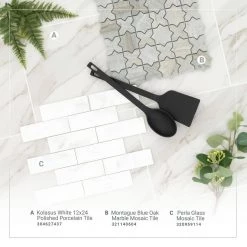 Kolasus 12 in. x 24 in. Polished Porcelain Stone Look Floor and Wall Tile (16 sq. ft./Case) by Home Decorators Collection -Home Decorators Store kolasus white polished home decorators collection porcelain tile nhdkolwhi1224p d4 1000