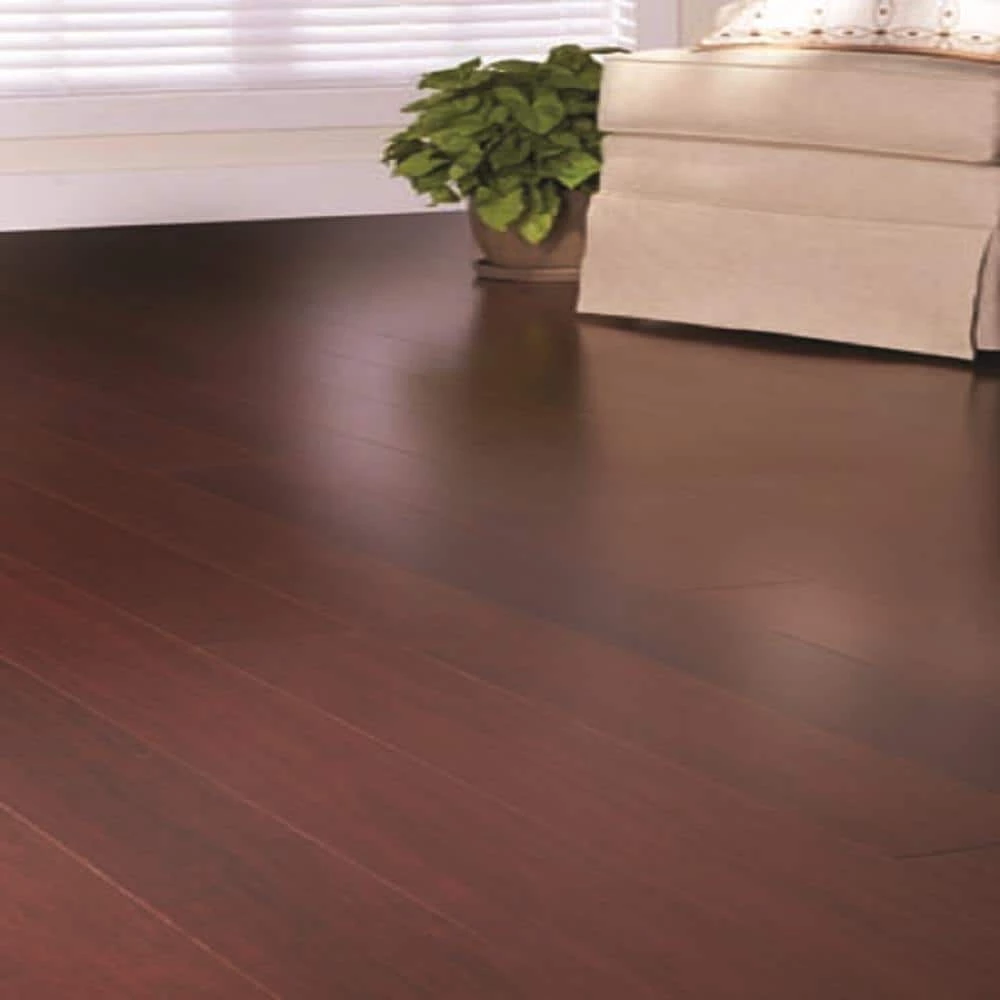 Strand Woven Mahogany 3/8 in. T x 5-1/8 in. W x 72 in. L Engineered Click Bamboo Flooring by Home Decorators Collection 4 Strand Woven Mahogany 3/8 in. T x 5-1/8 in. W x 72 in. L Engineered Click Bamboo Flooring by Home Decorators Collection - Image 4