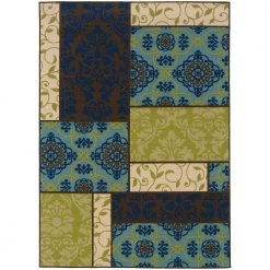 Piccadilly Multi 7 ft. x 10 ft. Outdoor Area Rug by Home Decorators Collection