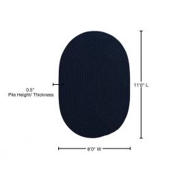 Trends Navy 8 ft. x 11 ft. Oval Braided Area Rug by Home Decorators Collection -Home Decorators Store navy home decorators collection area rugs br52r096x132 76 1000