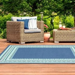 Tonga Navy 8 ft. x 11 ft. Indoor/Outdoor Area Rug by Home Decorators Collection -Home Decorators Store navy home decorators collection outdoor rugs 9526850320 31 1000