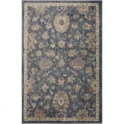 Greta NAVY / RUST 2 ft. 7 in. x 4 ft. Abstract Polyester Area Rug by Home Decorators Collection