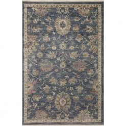 Greta NAVY / RUST 3 ft. 7 in. x 5 ft. 7 in. Oriental Polyester Area Rug by Home Decorators Collection