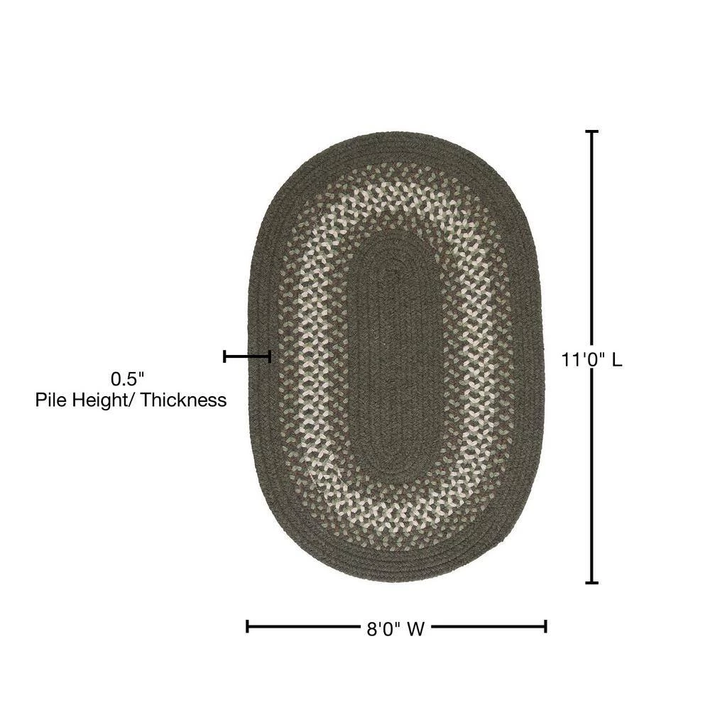 Chancery Olive 8 ft. x 11 ft. Oval Braided Area Rug by Home Decorators Collection 4 Chancery Olive 8 ft. x 11 ft. Oval Braided Area Rug by Home Decorators Collection - Image 4