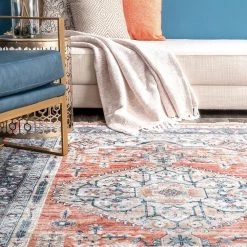 Zara Medallion Orange 5 ft. x 7 ft. Area Rug by Home Decorators Collection -Home Decorators Store orange home decorators collection area rugs kksl05a 5307 40 1000