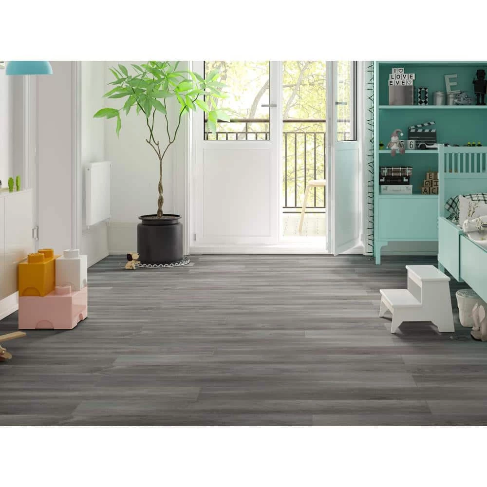Pelican Gray 7 in. W x 48 in. L Rigid Core Click Lock Luxury Vinyl Plank Flooring (23.77 sq. ft./case) by Home Decorators Collection 3 Pelican Gray 7 in. W x 48 in. L Rigid Core Click Lock Luxury Vinyl Plank Flooring (23.77 sq. ft./case) by Home Decorators Collection - Image 3