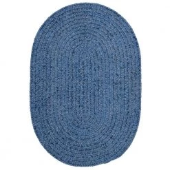 Dover Chenille Petal Blue 6 ft. x 9 ft. Oval Braided Area Rug by Home Decorators Collection