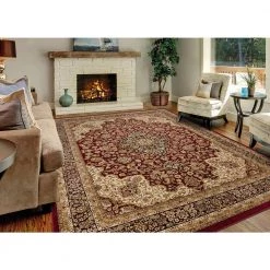 Silk Road Red 8 ft. x 10 ft. Medallion Area Rug by Home Decorators Collection -Home Decorators Store red home decorators collection area rugs 30907 4f 1000