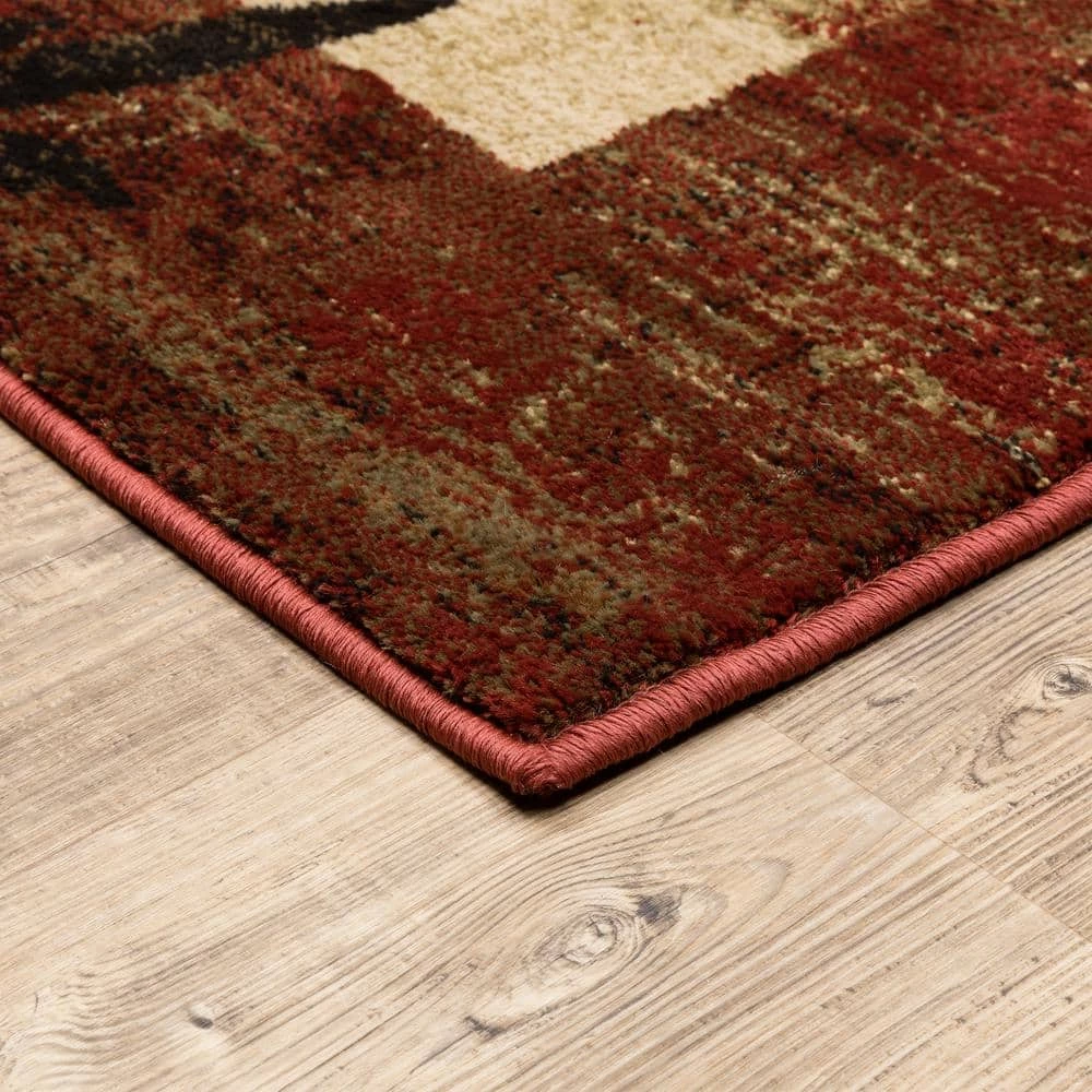 Linwood Red 8 ft. x 10 ft. Border Area Rug by Home Decorators Collection 5 Linwood Red 8 ft. x 10 ft. Border Area Rug by Home Decorators Collection - Image 5