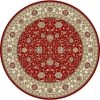 Vaughan Red/Ivory 8 ft. x 8 ft. Round Indoor Area Rug by Home Decorators Collection
