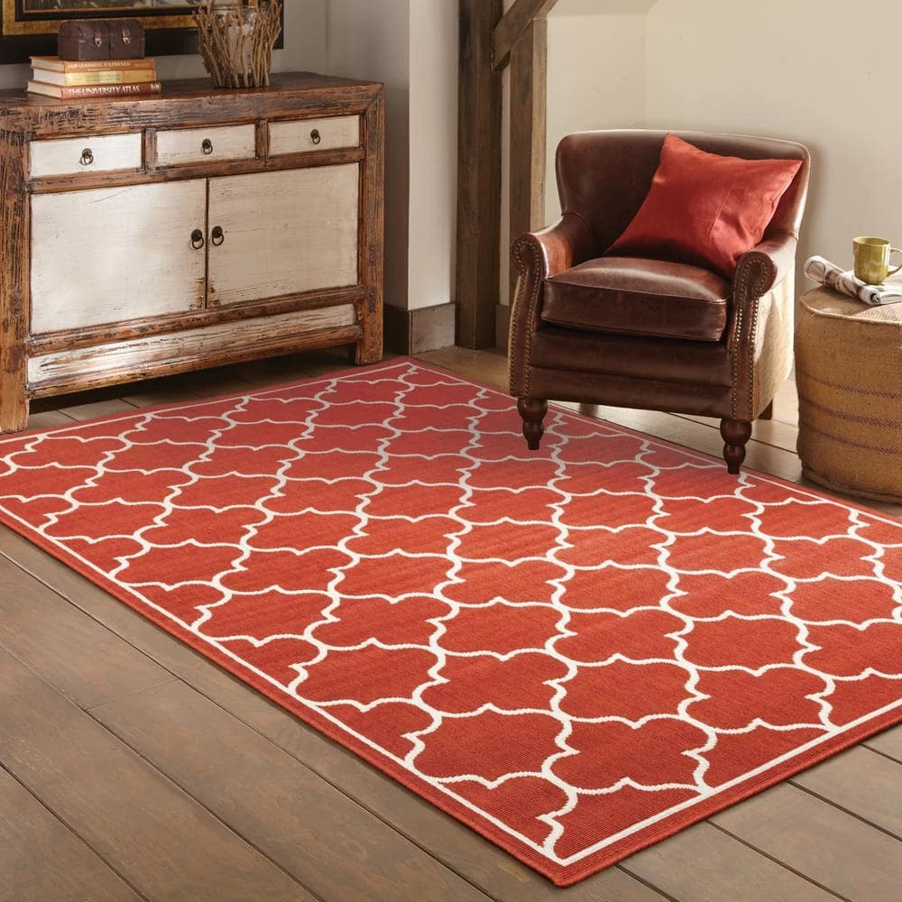 Valley Red 8 ft. x 11 ft. Indoor/Outdoor Area Rug by Home Decorators Collection 2 Valley Red 8 ft. x 11 ft. Indoor/Outdoor Area Rug by Home Decorators Collection - Image 2