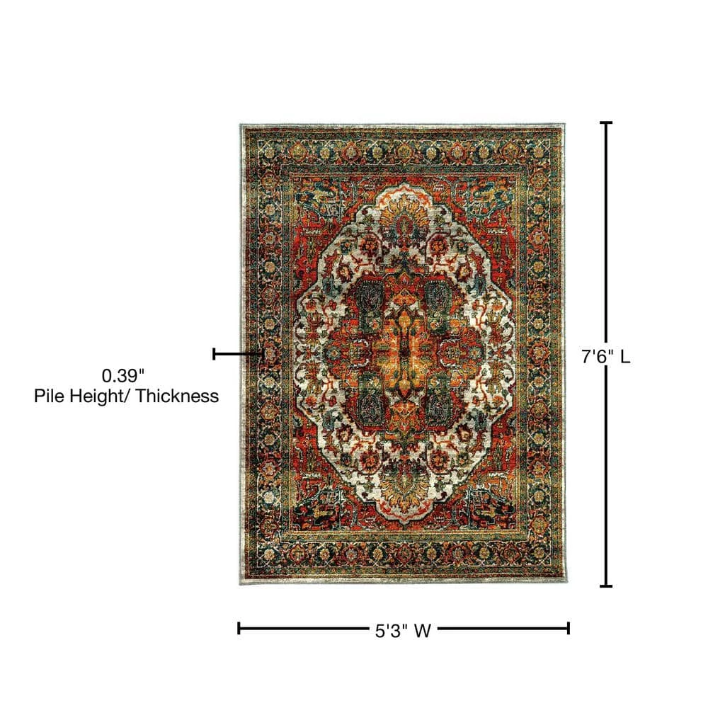Flanders Rust 5 ft. x 8 ft. Area Rug by Home Decorators Collection 6 Flanders Rust 5 ft. x 8 ft. Area Rug by Home Decorators Collection - Image 6