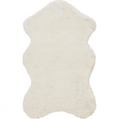 Piper Snow 3 ft. x 5 ft. Sheepskin Solid Polyester Area Rug by Home Decorators Collection