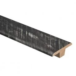 Stand Woven Bamboo Charcoal 3/8 in. Thick x 1-3/4 in. Wide x 94 in. Length Hardwood T-Molding by Zamma