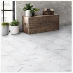 Carrara Matte Rectified 12 in. x 24 in. Porcelain Floor and Wall Tile (13.3 sq. ft. /case) by Home Decorators Collection -Home Decorators Store white matte home decorators collection porcelain tile chdeaj0212x24 40 1000