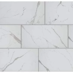Carrara Matte Rectified 12 in. x 24 in. Porcelain Floor and Wall Tile (13.3 sq. ft. /case) by Home Decorators Collection