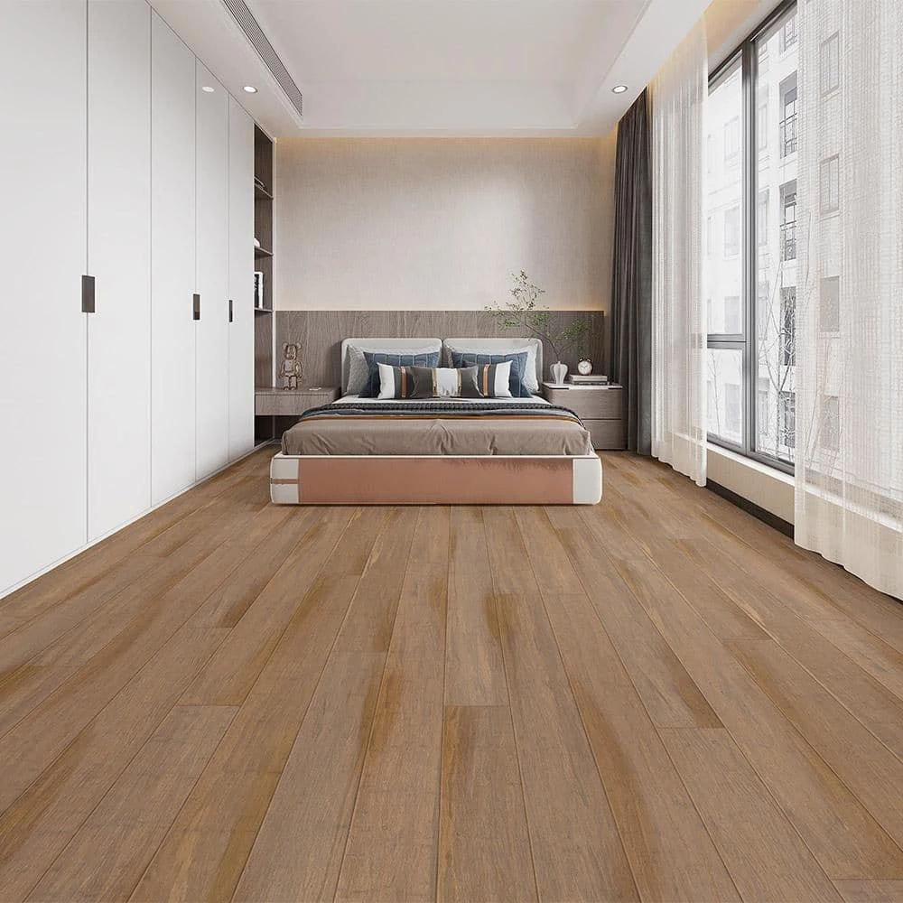 Wire Brushed Strand Woven Sand 3/8 in. T x 5-1/8 in. W x 72-7/8 in. L Engineered Click Bamboo Flooring by Home Decorators Collection 3 Wire Brushed Strand Woven Sand 3/8 in. T x 5-1/8 in. W x 72-7/8 in. L Engineered Click Bamboo Flooring by Home Decorators Collection - Image 3